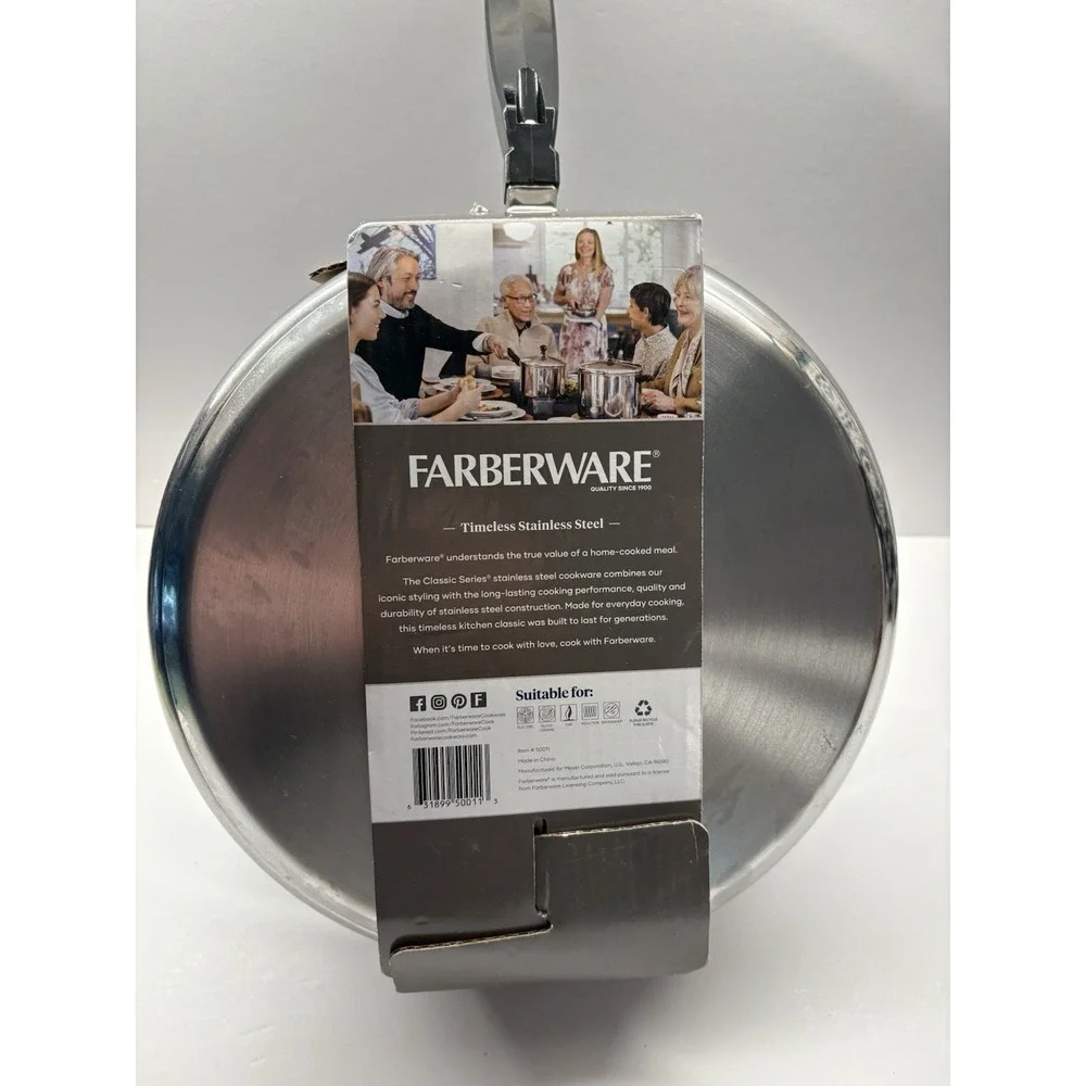 Farberware 2.75 Qt Covered Sauté Pan & Lid High Performance Stainless Steel